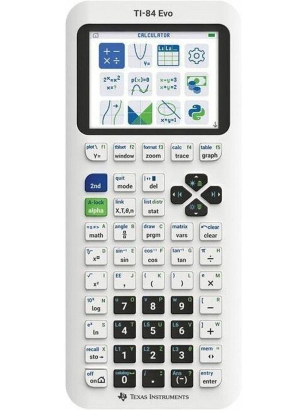 Graphing Calculator TI-84 Evo - High-Performance, Sleek White Design, Perfect